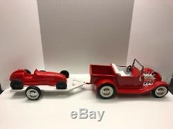Nylint Ford Hot Rod Truck, With Trailer & Race Car, 1960's Vintage (Superb)