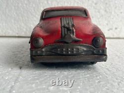 OLD VINTAGE 1940s RED FINE LITHO TIN TOY CAR COLLECTIBLE