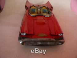 ORIGINAL ALPS RED LINCOLN FUTURA BATTERY OPERATED WITH LIGHTS 1956 batman car