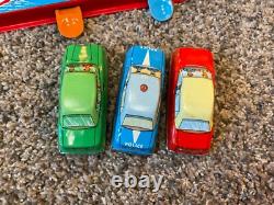 Ohio Art Mechanical Traffic Control Tin Wind up Car Set Game With VTG Box-#611