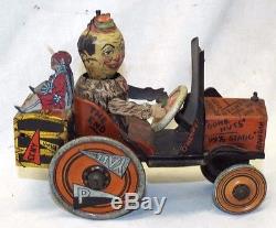 Old Antique 1930's MARX WHOOPIE WHOOPEE CAR Tin Wind-Up TOY College YALE PURDUE