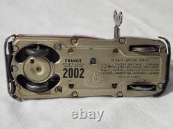 Old Tin French Wind Up Car Mechanic Exits Car As Hood Raises Made In France