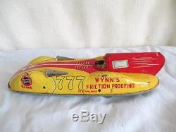 Old Tin WYNN'S 777 RACE CAR Vintage MT Japan Toy Scarce Toy