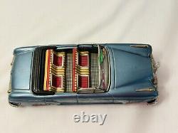 Old Vtg BANDAI Mercedes-Benz 2/9 Blue Convertible Toy Friction Tin Car Japan