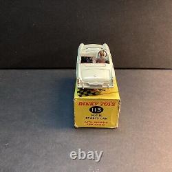 Old Vtg DINKY TOYS MGB Sport Convertible Racing Toy Car #113 WithDriver & Box