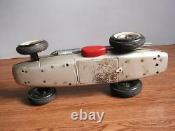 Old vintage battery powered huge 17 inch, tin Sports car of 50's, made in Japan