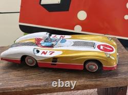 Orig Marusan Tin Friction Racer RARE Japan Mercedes 300SLR Race Car Toy Antique