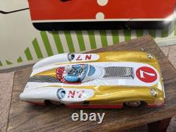 Orig Marusan Tin Friction Racer RARE Japan Mercedes 300SLR Race Car Toy Antique
