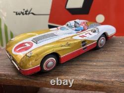 Orig Marusan Tin Friction Racer RARE Japan Mercedes 300SLR Race Car Toy Antique
