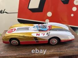 Orig Marusan Tin Friction Racer RARE Japan Mercedes 300SLR Race Car Toy Antique