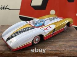 Orig Marusan Tin Friction Racer RARE Japan Mercedes 300SLR Race Car Toy Antique