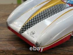 Orig Marusan Tin Friction Racer RARE Japan Mercedes 300SLR Race Car Toy Antique