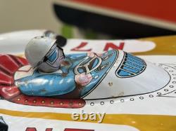 Orig Marusan Tin Friction Racer RARE Japan Mercedes 300SLR Race Car Toy Antique