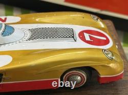 Orig Marusan Tin Friction Racer RARE Japan Mercedes 300SLR Race Car Toy Antique