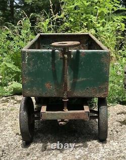 Original 1930s KEYSTONE RR 6500 Railway Green Pressed Steel Coal Car Toy
