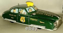 Original 1940's Marx Wind Up Dick Tracey No. 1 Police Dept Squad Car Tin Toy Car