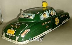 Original 1940's Marx Wind Up Dick Tracey No. 1 Police Dept Squad Car Tin Toy Car