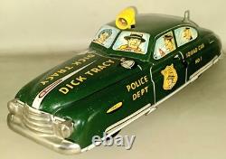 Original 1940's Marx Wind Up Dick Tracey No. 1 Police Dept Squad Car Tin Toy Car