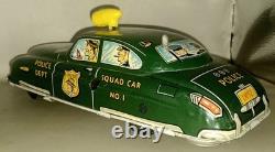 Original 1940's Marx Wind Up Dick Tracey No. 1 Police Dept Squad Car Tin Toy Car