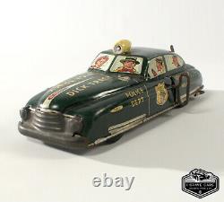 Original 1940s Dick Tracey No. 1 Police Dept Squad Car Tin Toy Car Marx Wind Up