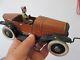 Original Antique Early 1900s FRENCH TIN WIND UP 8 inch CAR with DRIVER