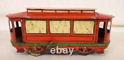 Orobr Rare German Made Tin Litho Wind-up Trolley-street Car-nice Condition