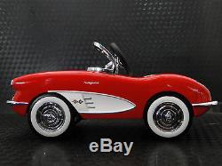 Pedal Car 1959 Corvette Chevy Vintage Metal Collector Red 6.5 Inches in Length