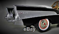 Pedal Car Chevy 1957 Black Vintage Bel Air Metal Collector READ FULL DESCRIPTION
