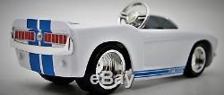 Pedal Car Ford Mustang 1960s Hot Rod Vintage White Midget Metal Body Show Model