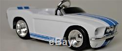 Pedal Car Ford Mustang 1960s Metal Body Show Hot Rod Vintage White Midget Model