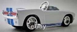 Pedal Car Ford Mustang 1960s Metal Body Show Hot Rod Vintage White Midget Model
