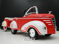 Pedal Car Rare 1940s Ford w Trailer Vintage Metal Midget Model NOT Child Ride On