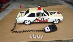 Police cop car vintage toy plastic, traffic police gun cruiser microphone radios