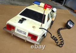 Police cop car vintage toy plastic, traffic police gun cruiser microphone radios