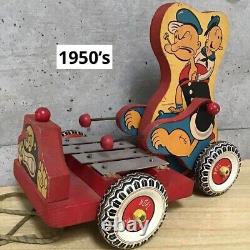 Popeye Vintage Car Toy Xylophone Catapult