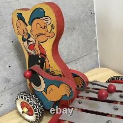 Popeye Vintage Car Toy Xylophone Catapult