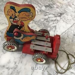 Popeye Vintage Car Toy Xylophone Catapult