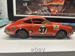 Porsche 911 #37 Race Car Tin Friction Toy T. T. Japan In Orange