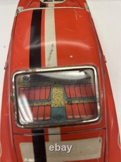Porsche 911 #37 Race Car Tin Friction Toy T. T. Japan In Orange