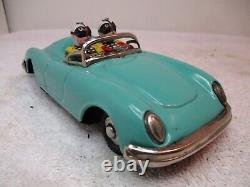 Porsche Convertible Race Car Friction Powered Excellent Cond Made N Japan Scarce