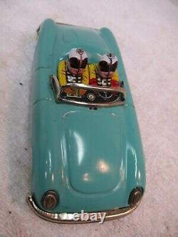 Porsche Convertible Race Car Friction Powered Excellent Cond Made N Japan Scarce