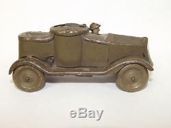 Pre-War French Tinplate Clockwork Toy Armoured Car