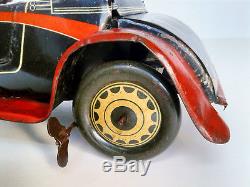 PreWar JNF Tinplate Clockwork Car Germany 1930s Josef Neuhierl VERY RARE tin toy