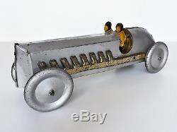 PreWar Silver Dash Race Car Buffalo Toys 1925 USA tinplate tin toy ART DECO RARE