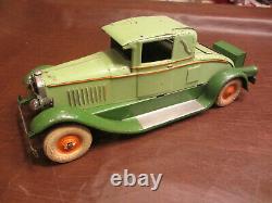 Pressed Steel 12.5 L 1929 Kingsbury Toys Coupe Wind Up Motor & Lights Toy Car