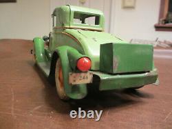 Pressed Steel 12.5 L 1929 Kingsbury Toys Coupe Wind Up Motor & Lights Toy Car