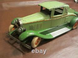 Pressed Steel 12.5 L 1929 Kingsbury Toys Coupe Wind Up Motor & Lights Toy Car