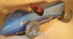 Prewar Mettoy Tin Clockwork Race Car / Racer English Windup Toy
