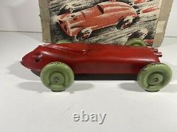 RAJAR RED JET RACER 1940s 1950's Clockwork Boxed Toy Car Tin Plate Vintage