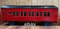 RARE 1920/40s COR-COR Toys Pressed Steel Floor Train Set WithPullman Passenger Car